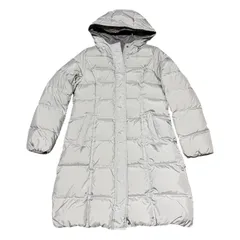 ZK12 【美品】ポシュアルマ PoshAlma  ダウンジャケット　ロング　グレー　フード有り　ジップ&ボタン　Aライン　PA17-09005 レディース　サイズM