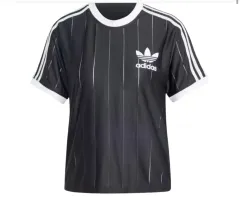 アディダス オリジナルス Mサイズ 3S ピンストライプ Tシャツ ブラック 新品