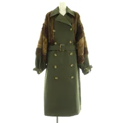 ムルーア MURUA ロングコート フェイクファー 切替 オーバーサイズ ベルト付 F カーキ /MY ■OS