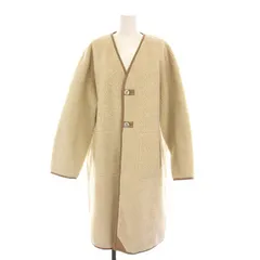 トゥデイフル TODAYFUL コクーンボアコート ロング ノーカラー アウター 38 アイボリー ベージュ 11720007 /YM