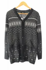 5351プールオム 5351 POUR LES HOMMES ジャガード ニット カーディガン 02470040004-3-2 46 黒 ブラック ブランド古着ベクトル 中古●■250613のサムネイル