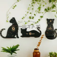 【新品?未使用】ラック 壁掛け収納 猫型 木製 デザイン性 ミニマリストアニマル棚 ホームデコ パーティー装飾 店舗ディスプレイ向け 動物モ