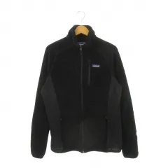 パタゴニア Patagonia R2 Fleece Jacket フリースジャケット スタンドカラー ロゴ アウトドア M 黒 ブラック 25139 /AH17 ■GY44