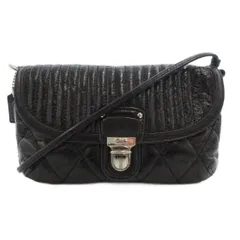 コーチ COACH ポシェット ショルダーバッグ 斜め掛け クロスボディ キルティング ロゴ レザー ステッチ 黒 ブラック /GV ☆AA★