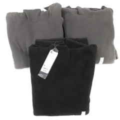 ジーユー GU タグ付き 3点セット マイクロフリースパーカー XL フーディ 長袖 グレー 黒 ブラック /AE