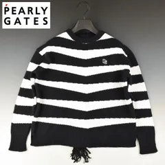 【サイズ：1・Ｍ・新品】パーリーゲイツ ゼブラ柄 アルパカクルーネックニット 055-1270010