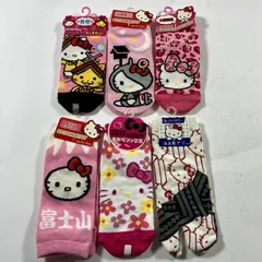 ★ ご当地 ハローキティ 靴下 6点 まとめ 山陰 大阪 富士山 温泉 島根 キャラソックス サイズMIX 現状品 0.1kg