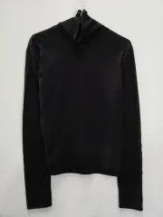 Y2K ベーシック ウール100 ブラック タートルネック