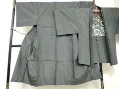 平和屋着物●男性　本場大島紬　アンサンブル　長羽織　抽象文様　正絹　逸品　DABB0310ud