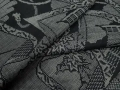 平和屋着物●本場大島紬　9マルキ　霞吉祥絵巻文　正絹　逸品　CABB4607yc