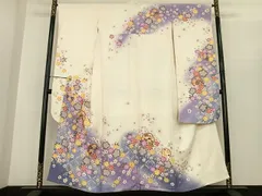 平和屋着物●豪華振袖　雪輪花文　暈し染め　金彩　金通し地　正絹　逸品　AABF0386fy