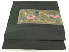 平和屋着物○本場大島紬 雪輪短冊花文 日高一天作 証紙付き 正絹 逸品