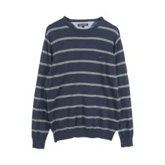 トミーヒルフィガー (MEN - XL) コットン ストライプ ニット トップス