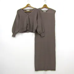 ビームスハート セットアップ 上下セット カーディガン ニットワンピース レディース ﾌﾘｰサイズ ベージュ BEAMS HEART 【中古】