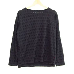 パーソンズ ブラウス シャツ トップス 長袖 プルオーバー ドット柄 未使用品 レディース Lサイズ ブラック PERSONS