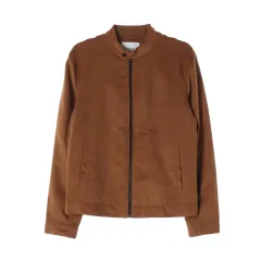 ZARA ザラ スタンドカラー スウェード ジップアップ ジャケット キャメル ブラウン M