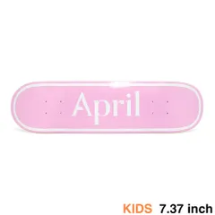 APRIL DECK エイプリル デッキ（子供用） TEAM OG LOGO WHITE PINK MINI 7.37　スケートボード スケボーのサムネイル