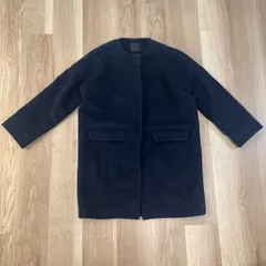 【228438】KBF ケービーエフ  アーバンリサーチ　ノーカラーコート　アウター　ウール　サイズ1  ・ ネイビー