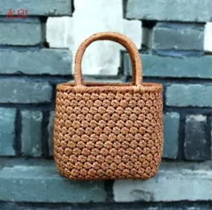 美品★職人手作り良品　山葡萄かごバッグ 手編み山葡萄籠バッグ バスケット籐かご 　高級ハンドバック