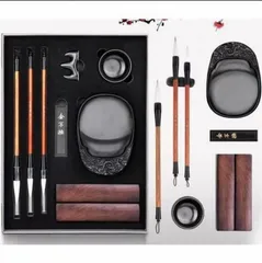 書道セット 習字道具 お道具箱 習字セット文房具 写経 書道用具 書道入門　 8点セット g89