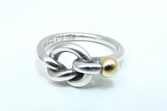 【227760】TIFFANY&Co. ティファニー  ラブノット リング 指輪 925×750 K18YG ＃9 シルバー×イエローゴールド