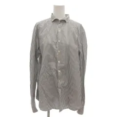 ポールスミス PAUL SMITH ボタンダウンシャツ L 白 ホワイト グレー ストライプ柄 長袖 /KR ■GY61