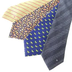 ジバンシィ GIVENCHY ランセル 他 美品 シルク ネクタイ 4本セット 総柄 ストライプ 花柄 ビジネス A0511