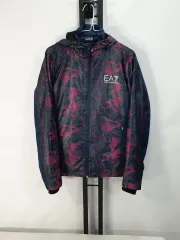 エンポリオアルマーニ ウィンドブレーカー ダウンベスト ジャケット カモフラ ピンク ネイビー L