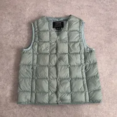 TAION 140cm ベーシック Vネックボタン インナー ダウン ベスト タイオン