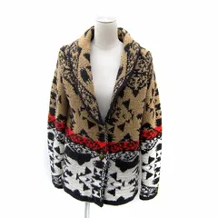 ダブルスタンダードクロージング ダブスタ DOUBLE STANDARD CLOTHING ボアコート ショート丈 ショールカラー ネイティブ柄 マルチカラー F 茶 ブラウン /SY6のサムネイル