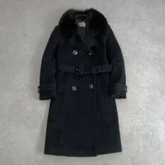 ヴィンテージ Courreges 超高級アンゴラ100% ウール フォックスファー襟 ロング コート クレージュ
