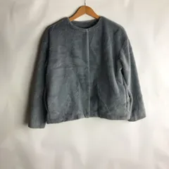 UNIQLO スムースヤーンフリースノーカラージャケット レディース XL グレー 3062202512250062