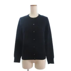 セオリー Theory 美品 ニットカーディガン 長袖 クルーネック 無地 01-1303705-890-902 ダークネイビー S