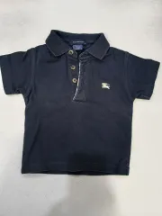 バーバリー キッズ ネイビー 半袖 ポロTシャツ 3M