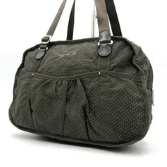 【美品】アニエスベー ボストンバッグ  ドット柄 茶系 ナイロン A4 肩掛け 水玉