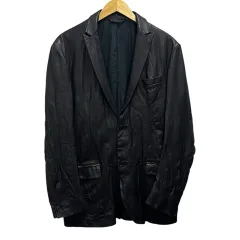 ダナキャランニューヨーク DKNY ジャケット 上着 アウター 無地 長袖 L 黒 ブラック 