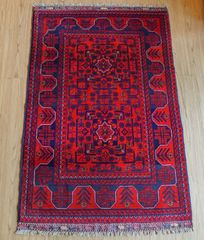 135×81cm アフガニスタン手織り絨毯 カールモハメディ ペルシャ絨毯