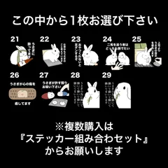 ★21〜29番から1枚お選び下さい★うさぎ飼い、うさぎ好きの為のステッカー