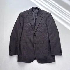 定価33000円 UNITED ARROWS green label relaxing  Alfred Brown ハウンドトゥース  BW NT 2PP ジャケット テーラードジャケット ブレザー ウール 千鳥柄 ハウンドトゥース柄 48 Lサイズ