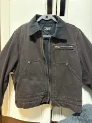 ザラ(ZARA) コントラスト ネックライン デニム アウター ダークブラウン M