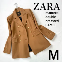 極美品・サイズM・manteco✨ザラ ZARA ダブルブレストコート キャメル 金ボタン マンテコ ナポレオンコート
