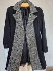 ヘリンボーン ブラック ロング コート