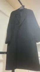 ドローフィット プレミア ピュア カシミア ローブ ダブル コート ブラック