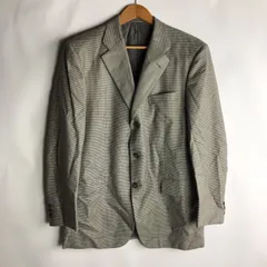 GLENOVER カシミヤ混 テーラードジャケット メンズ A6 グレー×千鳥格子 3062202512250077