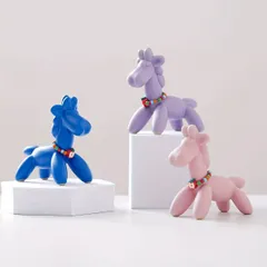 オブジェ 置物 バルーン型の馬 うま ウマ セラミック 紫 青 ピンク 3種類 インテリア リビング ダイニング 玄関 寝室 装飾 オーナメント プレゼント ギフト オシャレ 可愛い 癒しグッズ 棚装飾