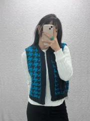 ザラ オールドスクール ユニーク Kitsch ハウンドチェック ベスト S C07932