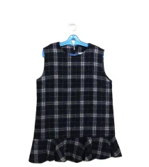 k54 ウールCHECK ベストONE PIECE/レディース 55-66/バスト95/ そう丈72cm/サノルッカ