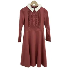 KITAMURA(キタムラ) ワンピース サイズ38 M レディース美品  - ピンク×白 長袖/ひざ丈/フリル