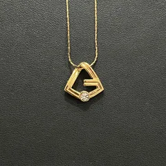 【GIVENCHY】特殊Gロゴネックレス　ゴールド　ストーン付き　ペンダント