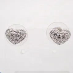 【Swarovski】ハートモチーフピアス　シルバー　ストーン　クリスタル